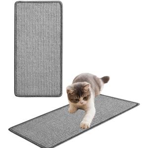 Cat Scratcher Mat Natural Sisal Fabric Cat Scratching Pad Couch Protector Horizontal Floor Cat Carpet Easy Use for Indoor Cats, Grey, 8" x 16" Cat Scratcher Mat Natural Sisal Fabric Cat Scratching Pad Couch Protector Horizontal Floor Cat Carpet Easy Use for Indoor Cats, Grey, 8" x 16"