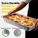 21x13 Aluminum Pans [10 Pack], Extra Heavy Duty Full Size Disposable Aluminum Foil Pans, Deep Baking Pans for Cooking, Roasting, Heating, and Steam Tables