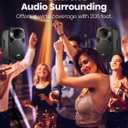 Moukey MPA80 PA System, 8 Inch Active & Passive Powered Rechargeable PA Speakers, 600W Peak Power, with 2 Tripod Stands, Wired Microphone, Remote Control, Support BT/USB/TF/FM/AUX