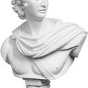 YUEOECOR 14.2in Greek Statue of Apollo, Classic Roman Bust Greek Mythology White Sculpture for Home Dcor