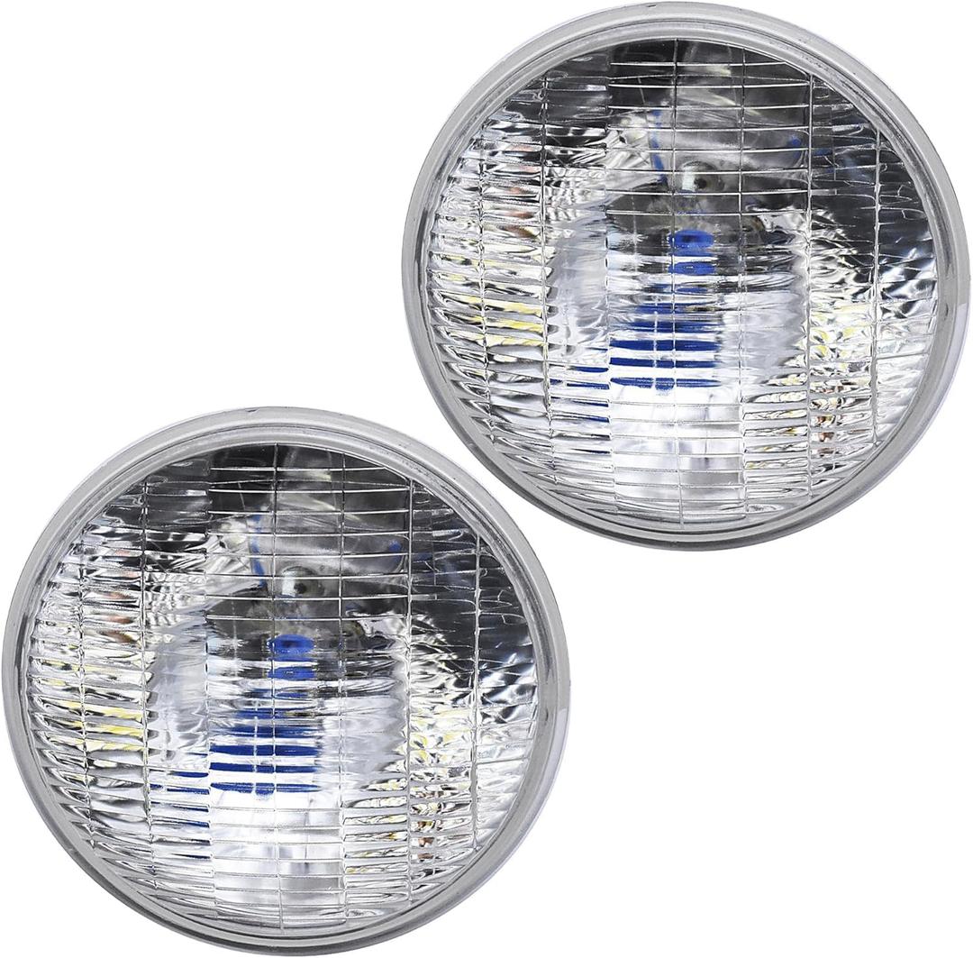TOJIO A Pair of H4002 Super Vision Crystal Headlight, Halogen Sealed Beam Headlight, (5"" ROUND, 166MM) (110/130W), Replaces# H4002