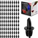 Esatto 100 Piece Plastic Bottle Pourer - Versatile Drink and Alcohol Pourer Spout - Easy Install, Durable, Professional Bar Tool (Black)