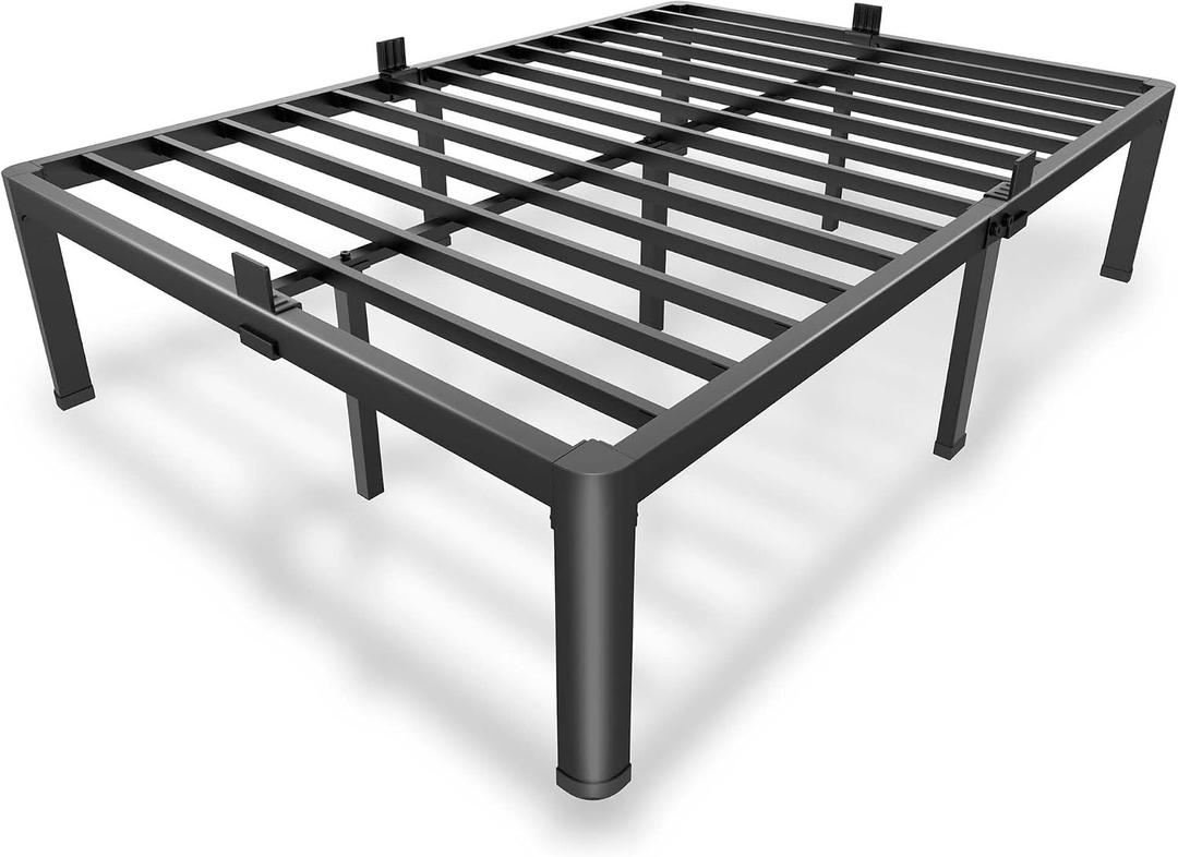 MAF 14 Inch Full Size Metal Platform Bed Frame with Round Corner Legs, 3000 LBS Heavy Duty Steel Slats Support, Noise Free, No Box Spring Needed, Easy Assembly
