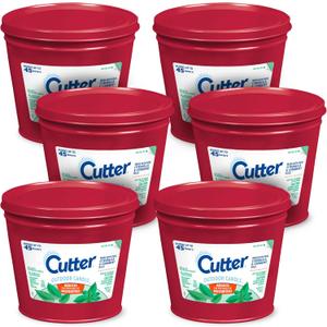 Cutter Candle, 17 Ounces, Outdoor Candle Made with Real Citronella Oil and Cornmint Oil Reduces The Presence of Mosquitoes with A Light, Fragrant Citronella and Mint Scent, 6 Pack