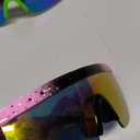 Frienda 3 Pairs Retro Semi Rimless Sunglasses 80s 90s Zigzag Sunglasses Colored Transparent Lens Glasses for Men Women