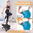 Hydraulic Fitness Stepper with LCD Monitor - Mini Stepper and Resistance Bands