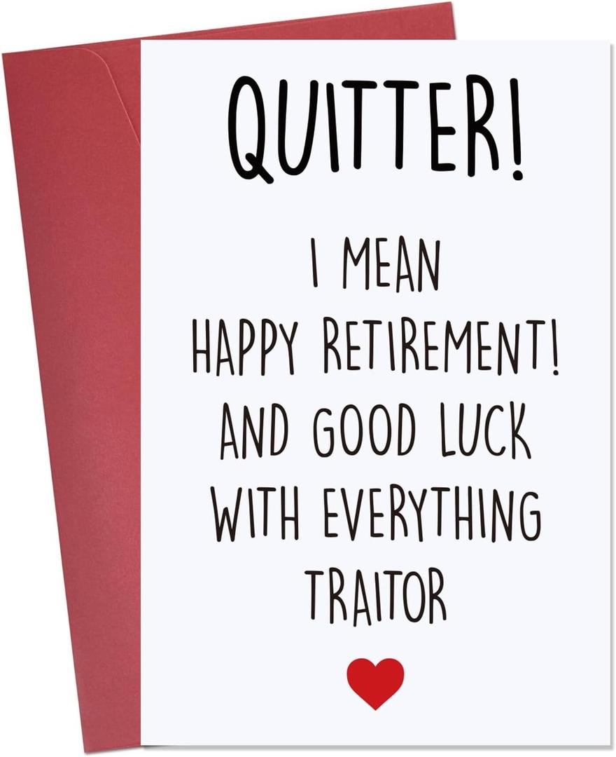 4 x Ithmahco Funny Retirement Card for Coworkers, Coworker Leaving Cards for Women Men, Farewell Gifts for Him Her, Happy Retirement Gifts for Teachers Boss Teacher Nurse