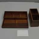 Walnut Wood Desk Organizer for Office, Pen Holder for Desk, Pen Organizer for Desk, Walnut Pencil Holder