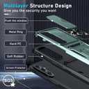 Janmitta Compatible with Samsung Galaxy A36/A56 5G Case Built in Slide Camera Lens Cover+Screen Protector+Finger Ring Holder Kickstand,Heavy Duty Shockproof Full Body Phone Cover,2025 Dark Green