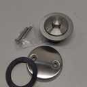 Brushed Nickel Tub Drain Lift &Turn Tub Trim Set with Two-Hole Overflow Faceplate Conversion Kit Assembly, Hidrop Bathtub Drain Replacement Trim Kit and Universal Fine/Coarse Thread