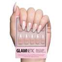 Glamnetic Press On Nails - Fiancd | Short Almond Fake Nails with a Nude Ombr for Weddings, Glossy Glazed Finish, Reusable | 15 Sizes - 30 Nail Kit with Glue