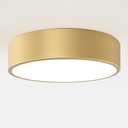 Modern Gold Flush Mount Light, 12 Inch 2-Light Round Close to Ceiling Fixture, Minimalist Lamp for Foyer, Hallway, Kitchen Island, Bedroom, Laundry, Bathroom (11.8 in)