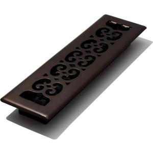Decor Grates SPH212-RB Scroll Design Floor Register, 2x12 Inches, Rubbed Bronze Finish
