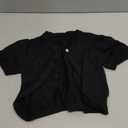 Girls Cardigan Sweater, Childrens Kids Toddler Bolero Shrug, Button Cover Up Cropped Tops (18-24 Months, Black-short Sleeve)