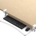 suptek Keyboard Tray Under Desk Pull Out with C Clamp Mount, Computer Keyboard & Mouse Tray, 25.6 (30 Including Clamps) x 11.8 inch Slide-Out Platform Computer Drawer for Typing, White, DSF1W