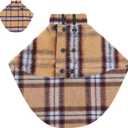 Dog Wool-Blend Luxury Cloak, Timeless Warm Plaid Coat Winter Fall Clothes Outfit Clothing Fits Small & Large Breeds Christmas Valentine Gift (Camel,2XS)