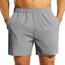Haimont Men's 5 Inches Quick Dry Workout Running Shorts Active Shorts with Pockets Lightweight Breathable Light Grey, S (Gray, S)