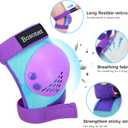 BOSONER Kids/Youth Knee Pad Elbow Pads for Roller Skates Cycling BMX Bike Skateboard Inline Rollerblading, Skating Skatings Scooter Riding Sports,  Blue / Purple, Small (3-7 years)