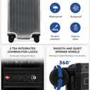 KANGSHILU Mvst Luggage Premium All Aluminum Magnesium Carry On 20'' Lightweight Metal,Suitcase with Spinner Wheels Built-in Toiletry Set, Luggage Protector（silvery） (Grey, 24inch)