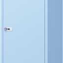 MIOCASA Metal Storage Cabinet with Lock, 3 Adjustable Shelves Single Door Steel Locker for Home, Office & Garage (Blue)
