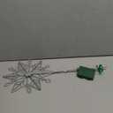 Hogardeck Christmas Tree Topper, 10" Lighted Silver Snow Tree Topper, 20 LED Lights Silver Glitter Powder Snowflake Tree Toppers Christmas Decorations, Battery Powered Timer Xmas Treetop Star Decor