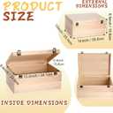 Wesiti 2 Pcs Unfinished Wooden Box 14 x 10 x 6.5 Inch Treasure Chest Craft Box with Hinged Lid Rustic Large Paint Box Stash Crate for Storage Carving DIY Gift