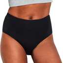 The Period Company Organic Cotton High Waisted Absorbent Period Underwear for Women Heavy Flow Leak Resistant Menstrual Panties Incontinence, Super-Absorbent & Overnight Comfort (Black, M)