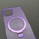 for iPhone 12/12 Pro Case with Magnetic Stand [Compatible with Mag-Safe] [Military Drop Tested] Translucent Matte 12/12 Pro Cover with Good Grip Curly Wave Edge for Women 6.1'', Purple