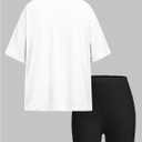 Girl's 2 Piece Cute Summer Outfits Bowknot Graphic Short Sleeve T Shirt and Biker Shorts Set