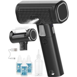 5-in-1 Cat Hair Brush, Dog Grooming Steam Comb for Long Short Haired Indoor Cats Spritz Comb for Deshedding, Detangling, Pet Brush for Kitten Rabbit Massage, with 3 Essence Liquid