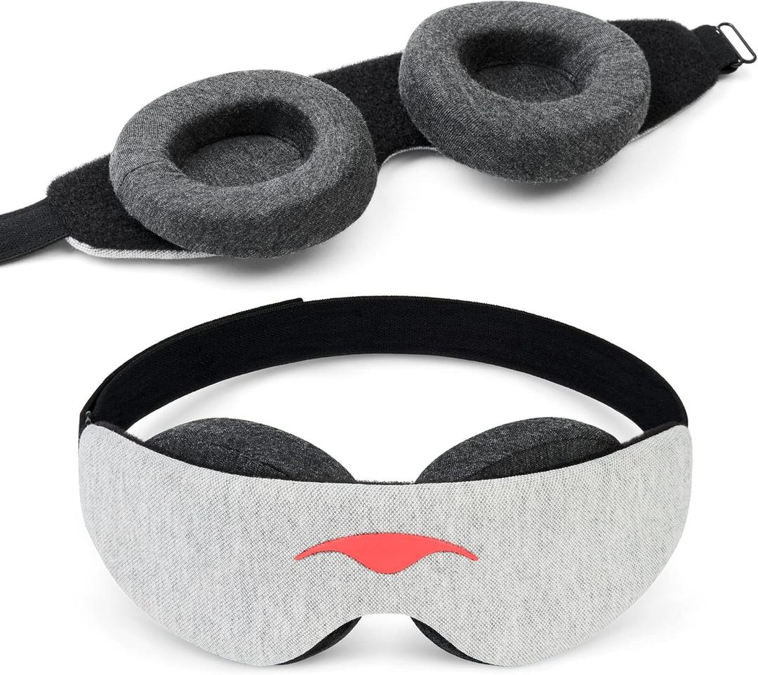 Manta Slim Sleep Mask – Ultra-Light Blackout Eye Mask with Adjustable Eye Cups, Above-the-Ear Elastic Strap, Minimalist Low-Profile Design for Better Rest