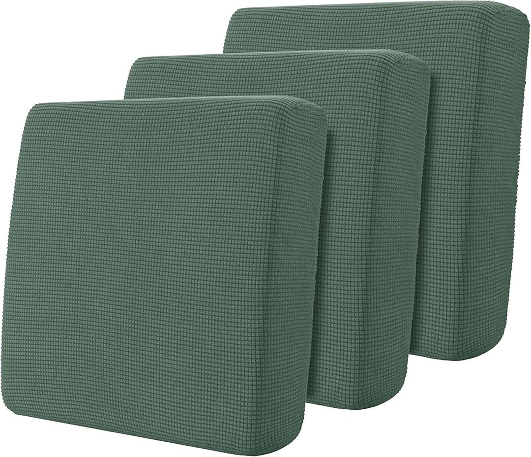 Hokway 3Piece Couch Cushion Slipcovers Stretch Reversible Cushion Protector Slipcovers Sofa Cushion Protector Covers (Celadon,Small-3PC)