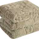 Twin Blanket for Bed - Soft Blankets for Women, Cute Cozy Fleece Blanket for Girls Gift, Beige,60x80 Inches,3D Textured Flower