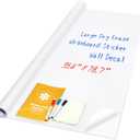 Dry Erase Whiteboard Sticker Wall Decal, Self-Adhesive White Board Peel Stick Paper for School,Office,Home,Kids Drawing with 3 Water Pen 78.7"x35.4"