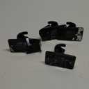 4 Pieces Self Adhesive Curtain Rod Bracket, Universal Plastic Curtain Rod Holders, No Drill Curtain Rod Brackets Curtain Rod Hooks for Bathroom, Bedroom, Livingroom, Kitchen (Black)