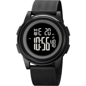 OLAZONE Digital Watches Men Ultra-Thin Minimalist Sports Waterproof with Wide-Angle Display Rubber Strap Wrist Watch for Men