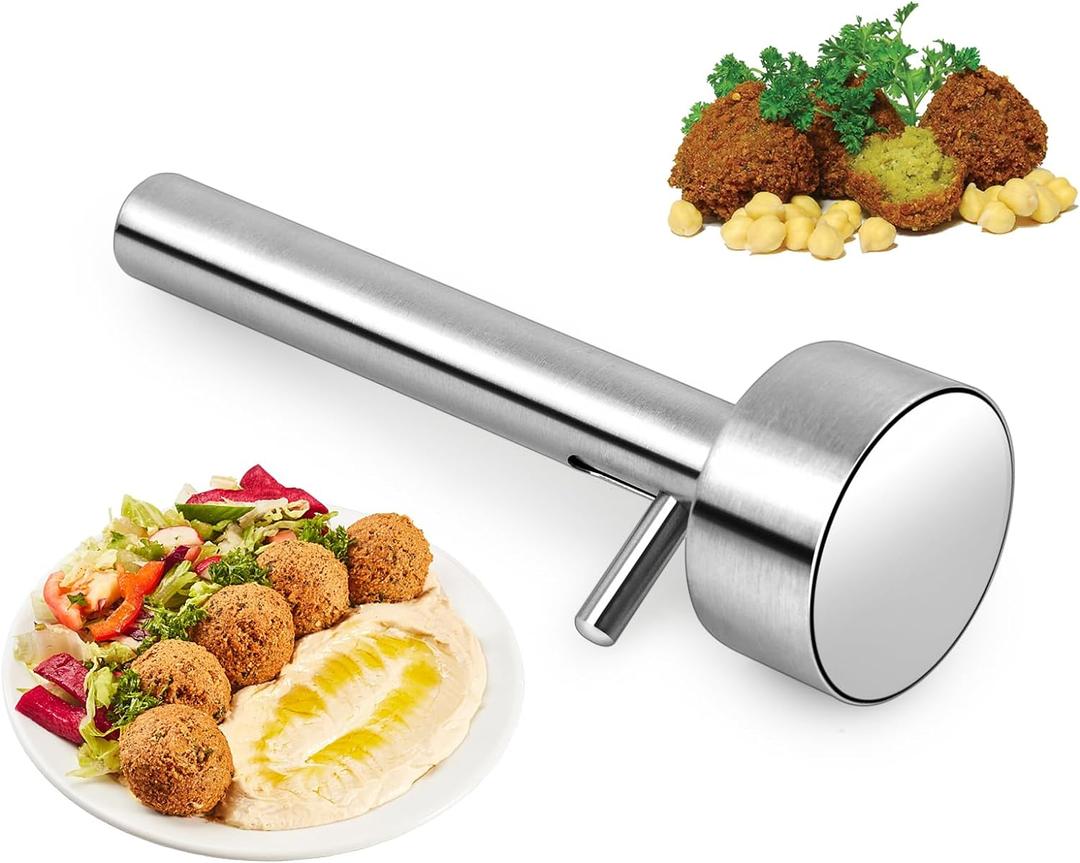 Falafel Scoop Mold Maker Tool 4 cm Shaper Stainless Steel Easy to Use and Clean Non-Sticky Meatball Press Scoops Middle Eastern Kitchen Tool