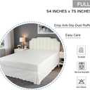 HIG Off-White Chic Full Bed Skirt - Easy Fit Scallop Edge Pleated Bedskirts, 14 Inch Drop Anti-Slip Dust Ruffle, Thick Fabric for Enhanced Privacy, Pre-Washed for Long-Lasting Use(N60022)