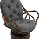 Blazing Needles Solid Twill Swivel Rocker Chair Polyester Cushion, 48" x 24", Steel Grey (CUSHION ONLY)
