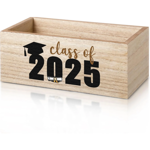 Class of 2025 Graduation Candy Dish - Rustic Wooden Bowl, Perfect for Cards & Letters, Great Party Decoration & Gift