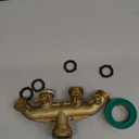Hourleey Brass Garden Hose Splitter (4 Way), Solid Brass Hose Connector 3/4", Hose Spigot Adapter 4 Valves with 4 Extra Rubber Washers
