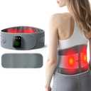 Cordless Heating Pad with Massager, 3 Heat Levels (113F-152F) & 3 Vibration Modes, 5000mAh Rechargeable Portable Back Heating Pad with 20/30/40 Min Timer, 57in Straps for Lower Back Pain Relief