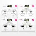 Face Gems Adhesive Glitter Jewel Tattoo Sticker Festival Gems Rave Party Body Make Up (Glow In The Dark)