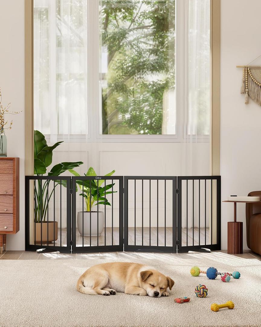 Cideny Free Standing Dog Gate Indoor, Foldable Dog Gate for Doorways Stairs