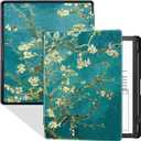 Case for 10.2" Kindle Scribe 2022/2024 Tablet - Slim Lightweight PU Leather Book Folio Cover with Pen Holder & Auto Sleep/Wake (Apricot Blossom-1)