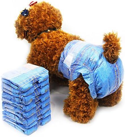 Pet disposable dog diaper jeans style puppy female dog diapers(3 pack,24 pcs)S Pet disposable dog diaper jeans style puppy female dog diapers(3 pack,24 pcs)S