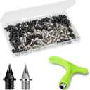 3/8 Inch Track Spikes, 120 Pieces Steel Shoe Spikes Replacements and Spike Wrench for Sports Running Track Shoes