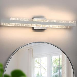 Modern Bathroom Vanity Light: Brushed Nickel 32 inch 28W Dimmable LED Bath Bar Light Fixtures Over Mirror - Wall Sconce Picture Lights for Powder Room Bedroom 3000k