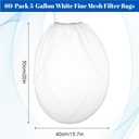 60 Pcs Paint Strainer Bags, 5 Gallon Elastic Top Fine Mesh Strainer Disposable Painting Strainers Bag Hydroponic Filter Tool for Nut Milk, Juice, Home Brewing, Gardening, Plant Protection(White)