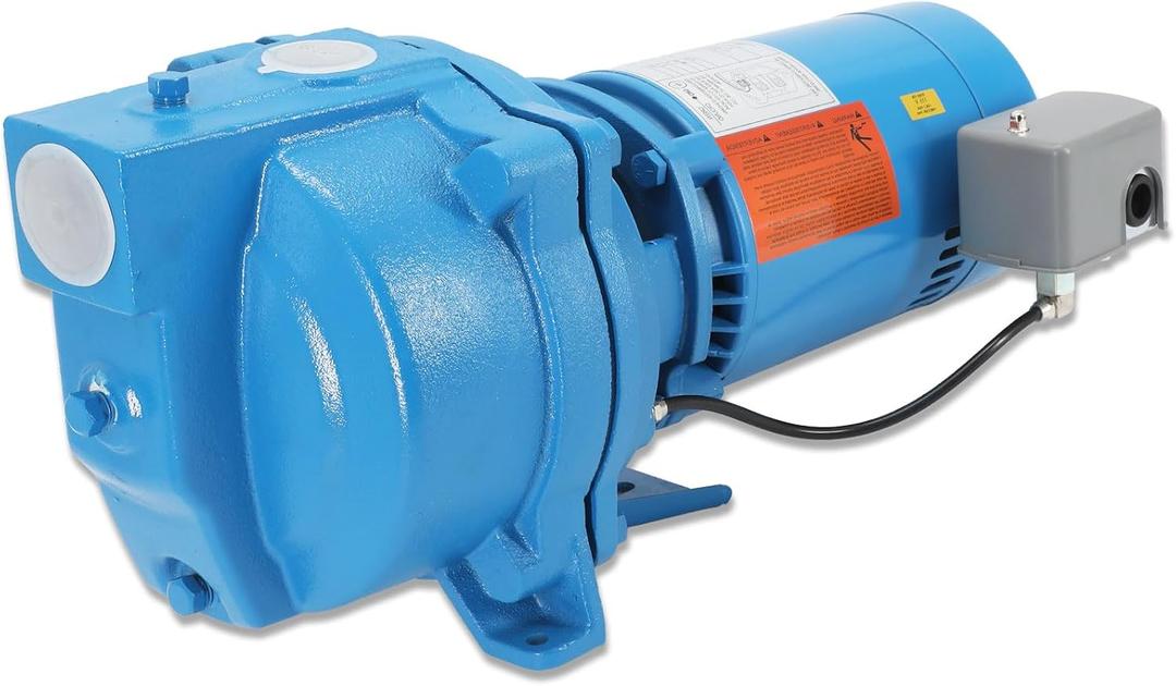 1/2 HP Residential Shallow Well Jet Pump, Heavy-Duty Cast Iron Self-Priming Water Pump for Home Water Supply & Garden Irrigation,115V